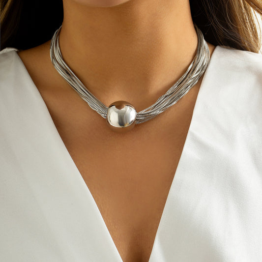 Collana multistrato geometrica punk