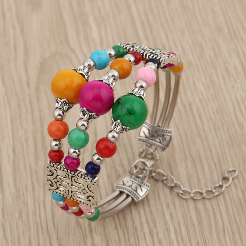 Bracciale turchese perline tibetano