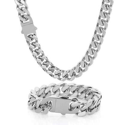 Collana catena cubana quattro lati