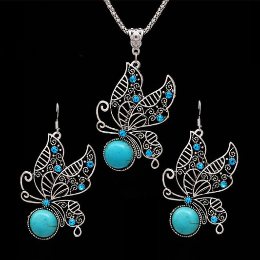 Collana farfalla traforata set