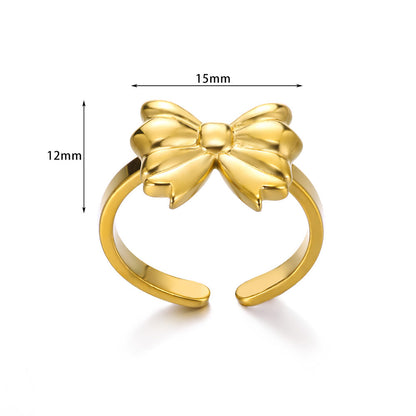 Anello acciaio titanio con fiocco
