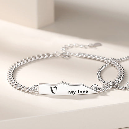 Braccialetto lettere argento