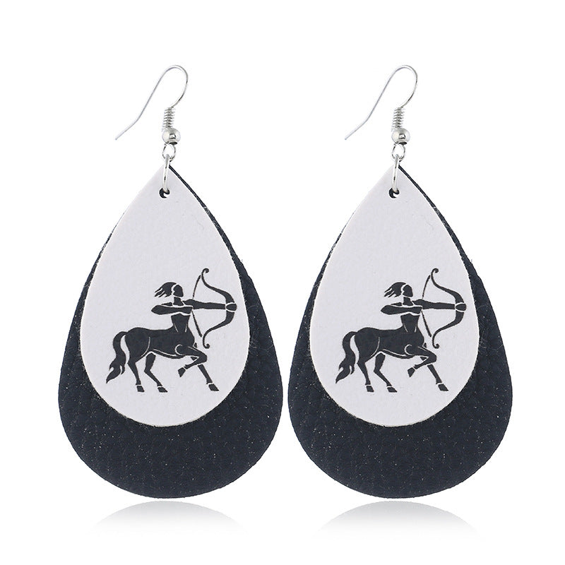 Orecchini zodiaco in pelle