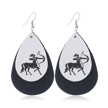 Orecchini zodiaco in pelle
