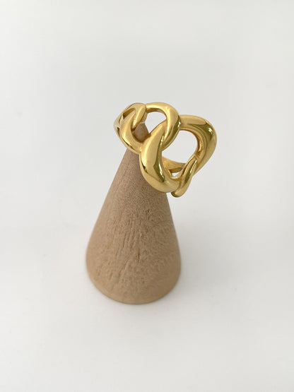 Anello catena spessa dorata