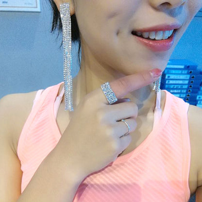 Orecchini lunghi strass