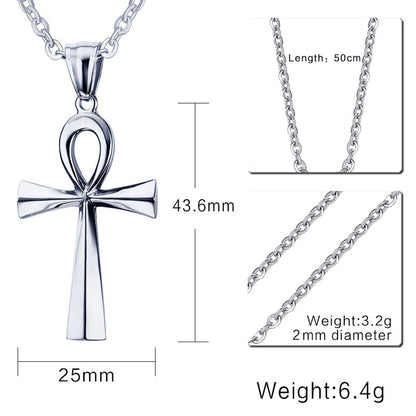 Collana croce dorata acciaio titanio