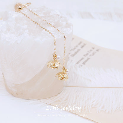 Orecchino Clip Loto Oro