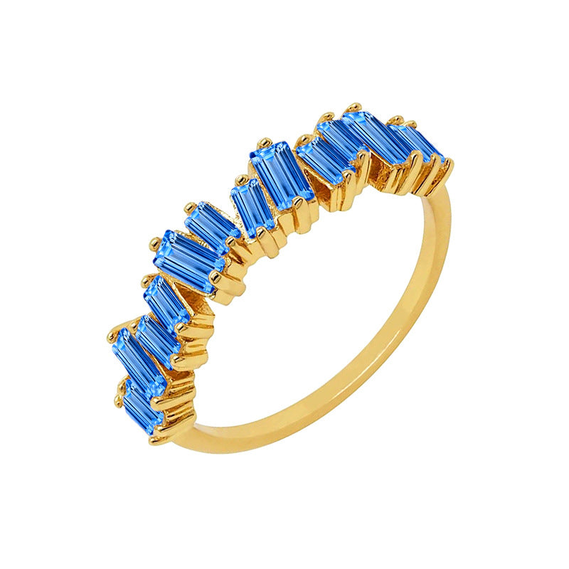 Anello rame con zirconi colorati