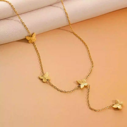 Collana farfalla 3D acciaio titanio