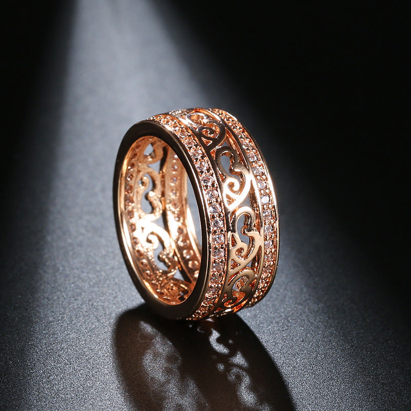 Anello zirconi doppio strato