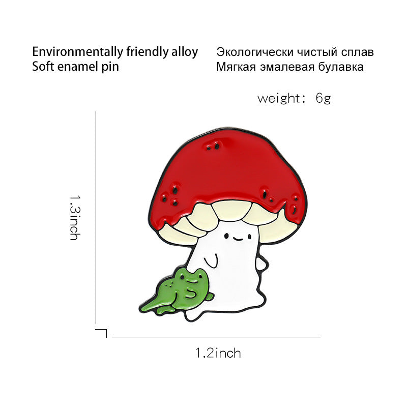 Spilla fungo rosso verniciata