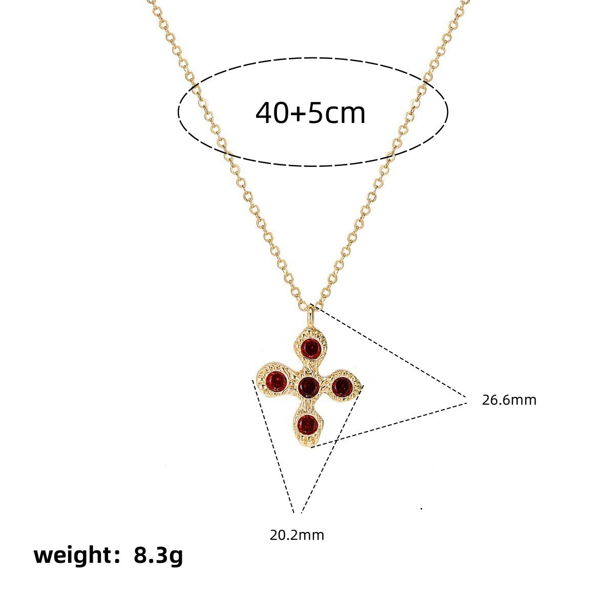 Collana con croce floreale in zircone