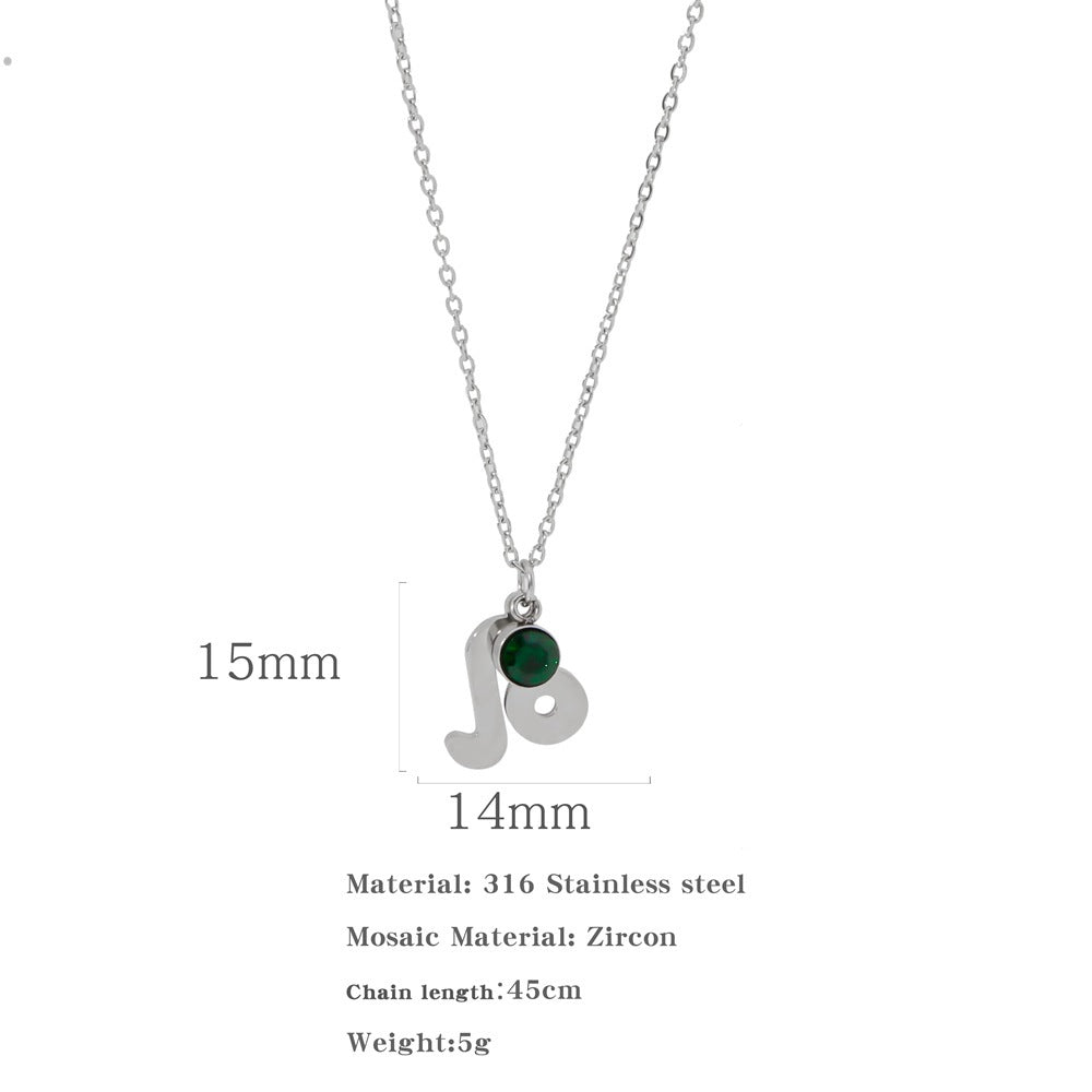 Collana zircone in acciaio inox