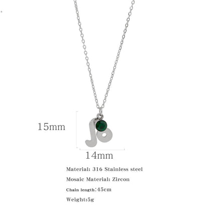 Collana zircone in acciaio inox