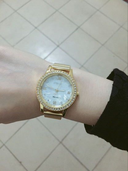 Orologio unisex cinturino rete dorata