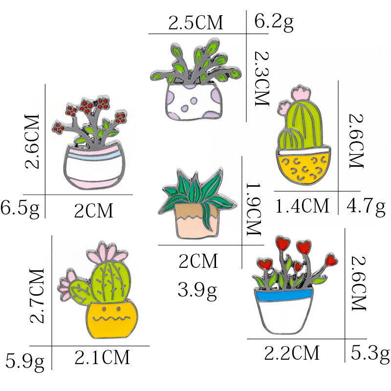 Spilla cactus in vaso