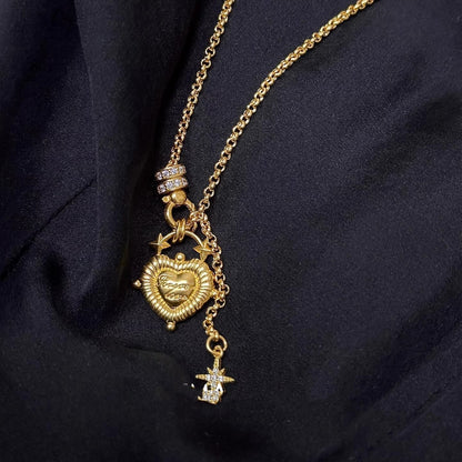 Collana cuore vintage nappa