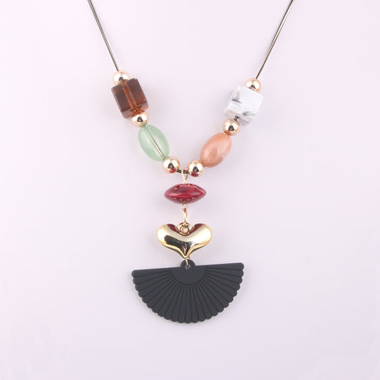 Collana lunga geometrica a ventaglio