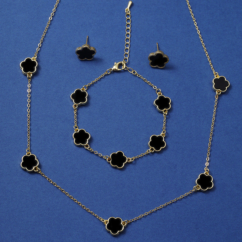 Set gioielli fiore a cinque petali