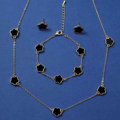 Set gioielli fiore a cinque petali