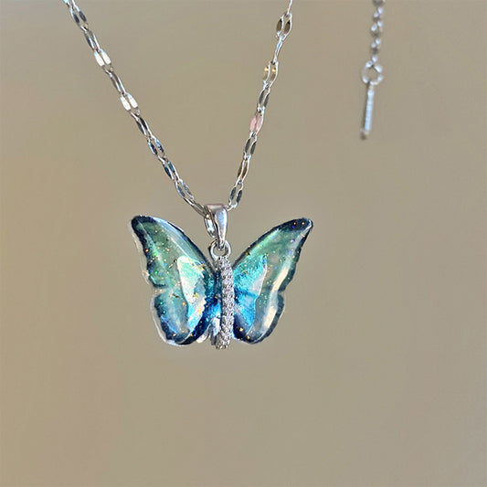Collana farfalla colorata corta