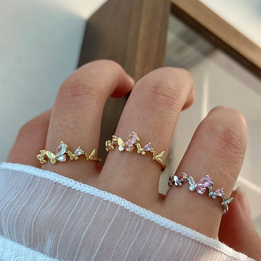 Anello farfalla zircone da donna