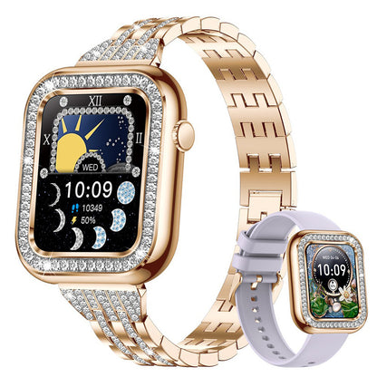 Smartwatch quadrato impermeabile cristalli