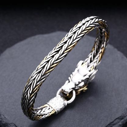 Braccialetto argento intrecciato spesso