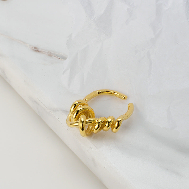 Anello argento giapponese multistrato