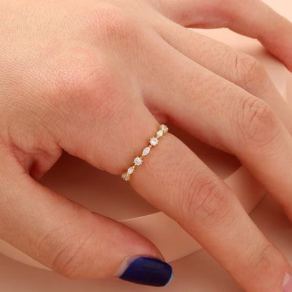Anello zirconi in ottone