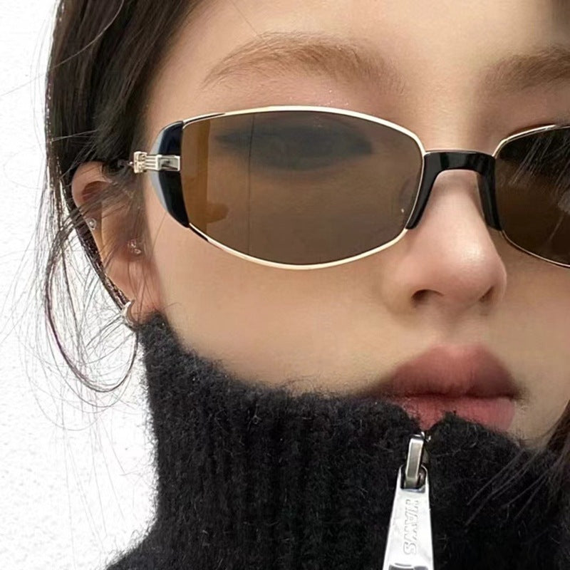 Occhiali da sole cat eye retrò donna metallo UV