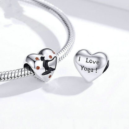 Braccialetto cuore argento con perline