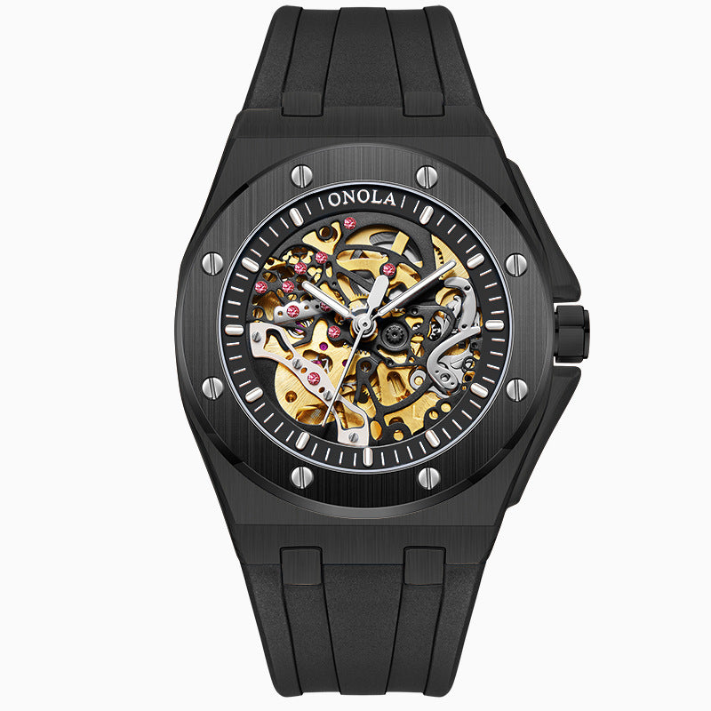 Orologio automatico da uomo con cinturino silicone