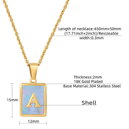 Collana titanio con lettera e conchiglia