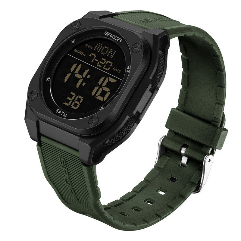 Orologio digitale trasparente quadrato