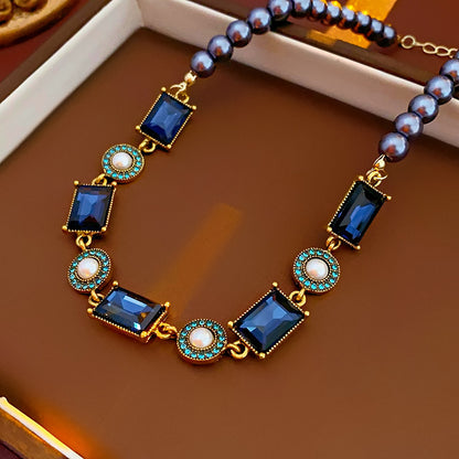 Collana perle e cristalli
