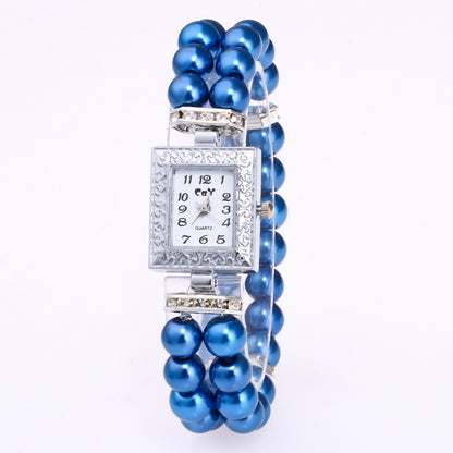 Orologio rettangolare perle