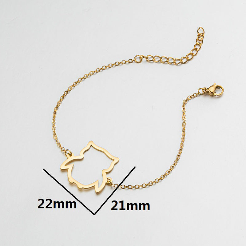 Bracciale con Pendente Gufo Traforato