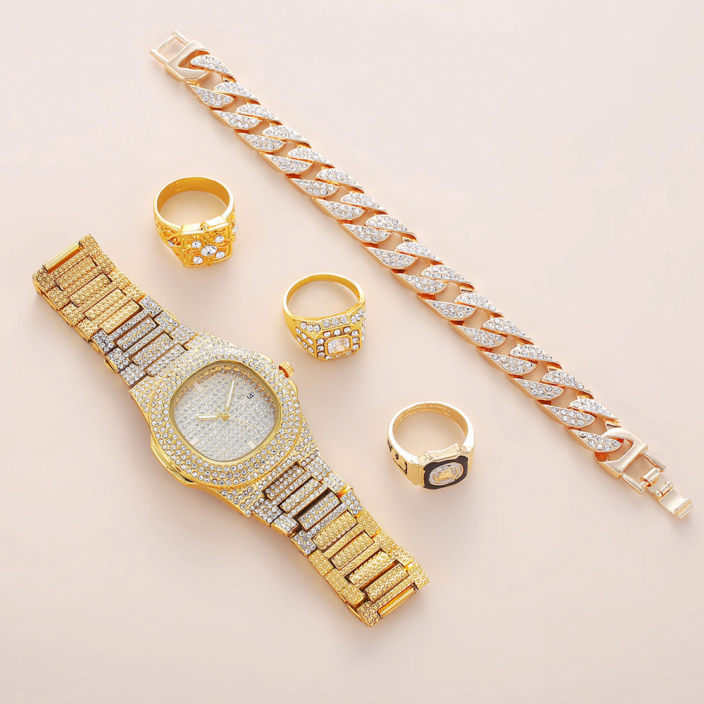 Orologio con bracciale diamanti e calendario