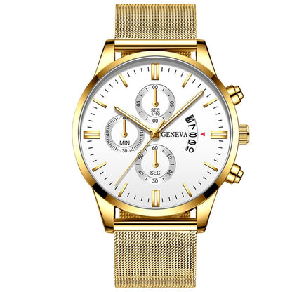 Orologio calendario quarzo mesh