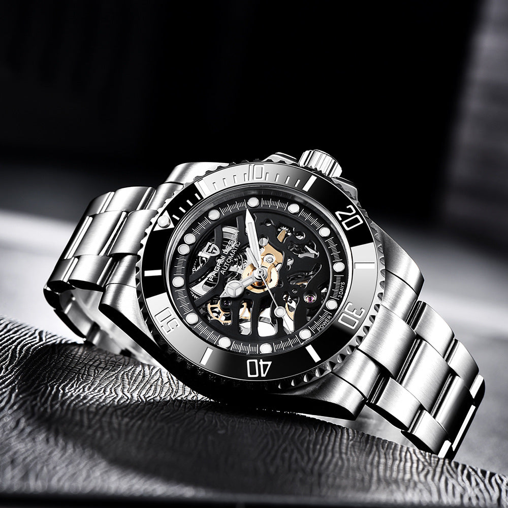 Orologio meccanico cinturino acciaio
