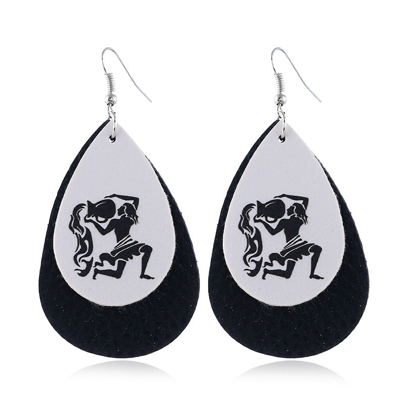 Orecchini zodiaco in pelle