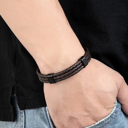 Bracciale pelle intrecciata