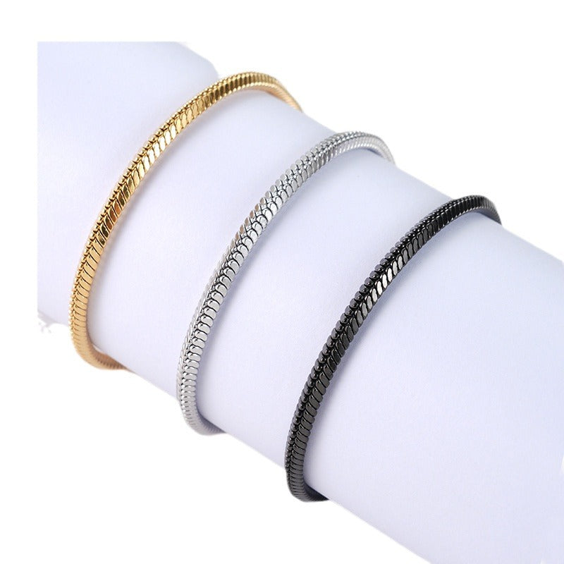 Bracciale catena serpente in acciaio