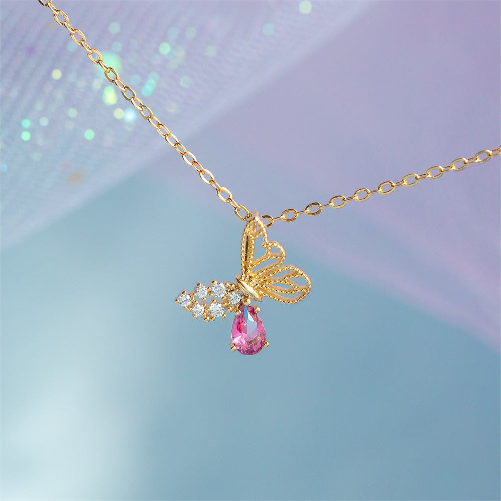 Collana farfalla zircone traforata
