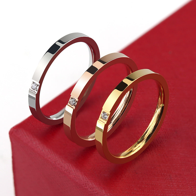 Anello zircone acciaio