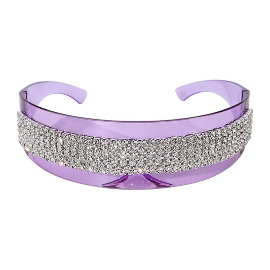 Occhiali da sole con strass monopezzo