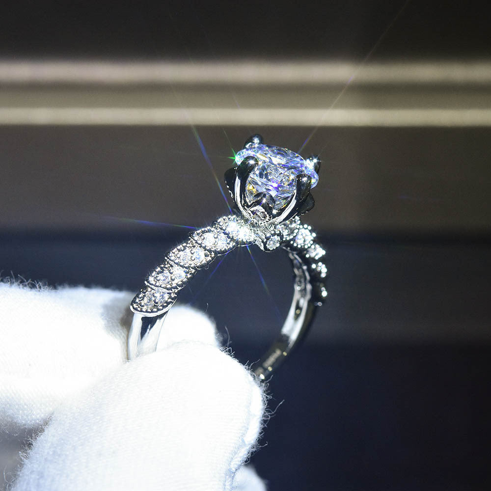 Anello platino moissanite