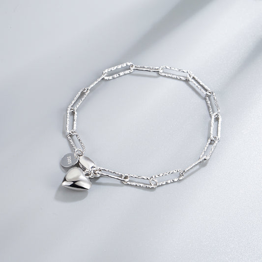 Bracciale cuore argento da donna